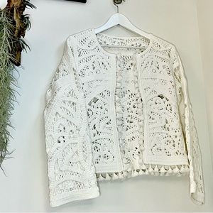 Woven Knit Tassel Cardigan Jacket